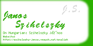 janos szihelszky business card